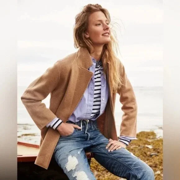 J. CREW Merino Wool Schoolboy Cardigan Camel Cardigan EUC - Picture 1 of 10